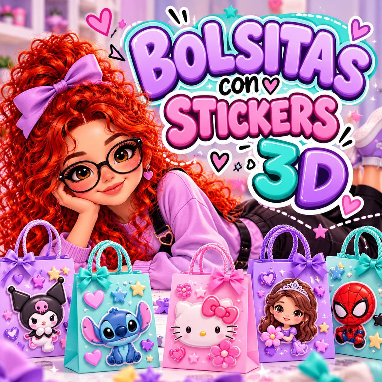 Bolsitas con stickers 3D
