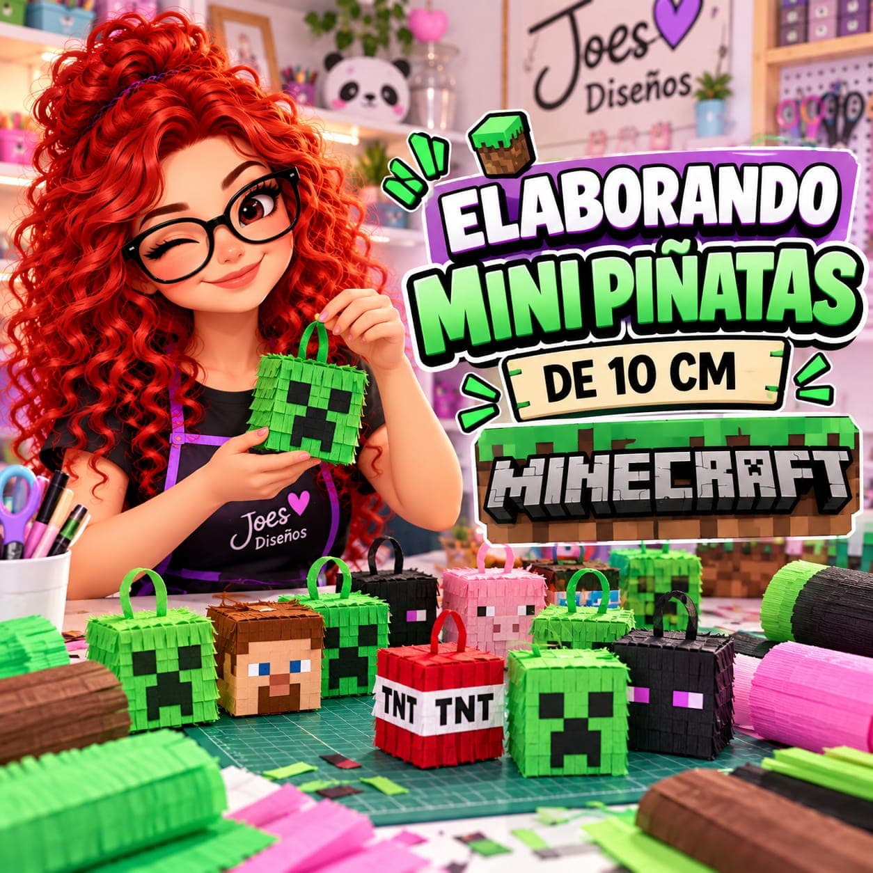 Mini piñatas Minecraft de 10 cm